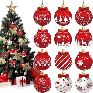 Cross-border Creative Poplar Christmas Ball Pendant Set Christmas Tree & Home Party Decoration Supplies Model A-086