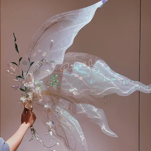 Original Design Modern Metal Wedding Dress Romantic Butterfly Bouquet Light Beautiful Art Decoration High Quality Gift