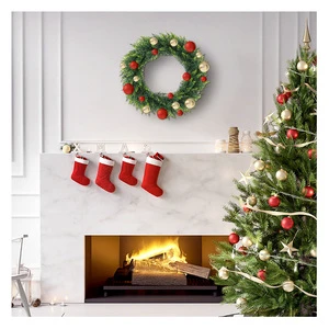 Wholesale Hanging Preserved Plastic Evergreen Cypress Leaf Garland Artificial Christmas Wreaths