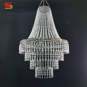 SMOOTH Customized Design Wedding Events Banquet Hall Ceiling Decoration Layered Hanging Crystal Chandelier
