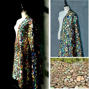 Factory Laser Geometric Cut Glitter Mirror Geometric Shapes Embroidered Velvet Sequin Fabric Party Woman Dress Sequin Fabric