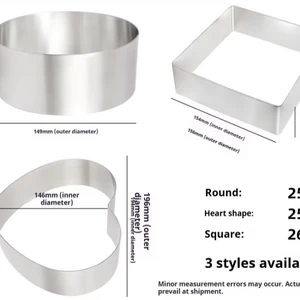 Durable Metal Mousse Rings for Round Cake Decorating with Large Stainless Steel Nozzles and Reusable Tool Sets