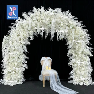 Promise Artificial Flower Arch for Wedding Decoration White Flower Arch Backdrop White Wedding Flower Arch