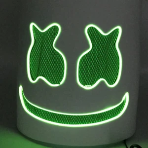 Marshmallow Light Mask Fashionable Party Light DJ Mask Marshmallow Costume Halloween Latex Mask