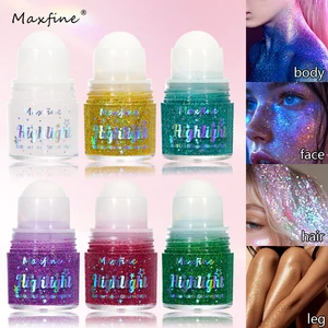 Custom 8-color Rolling Bead Sequin Gel Body Face Glitter Powder Explosive Glitter Makeup Stage Party Highlighter