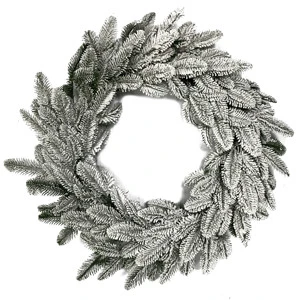 60 CM 24 Inch Artificial Flocked Snowy Full PE Christmas Wreath