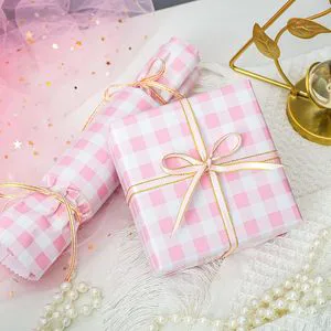 Colorful checkered gift wrapping paper multiple colors options Suitable for weddings baby showers Christmas Customizable