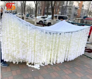 SMOOTH Wedding Hall Ceiling Backdrop Flower String Decor Artificial Drooping Flower for Wedding Ceiling Decoration