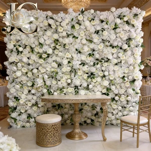 JC Various White Romantic Wedding Arch Flowers Kit Square Silk Design Aisle Entrance Church Backdrop Decoration Event
