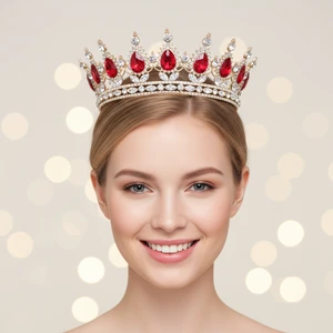 Baroque Round Crown Cake Topper with Tiara Decorating Supplies and Bouquet Accessories