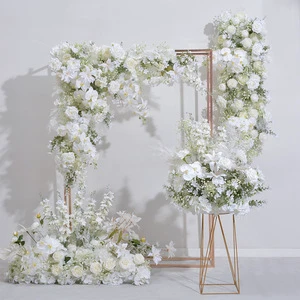 New Simulation Embroidered Ball Rose Starry Sky Arrangement Set Wedding Background Decoration Dining Table Long Hanging Flower