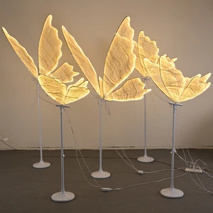 Adjustable Height LED Hanging Ceiling Light Fixture Romantic Butterfly Wedding Decoration with AC Power Supply