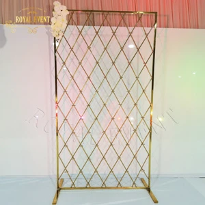 Cheap Wedding Backdrop Design Stainless Steel Gold Arch Champagne Wall Backdrop for Party Used