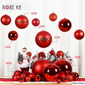Wholesale 2/2.5/3/4/5/6/7/8/10/12/15/20/25/30/40/50/60cm Xmas Ornament Tree Hanging Christmas Decoration Plastic Christmas Balls