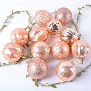 Wholesale High Quality 12pcs 6cm Plastic Christmas Ball Tree Ornaments 1 Color Hanging Decor Gift Supplies Low MOQ Custom Logo