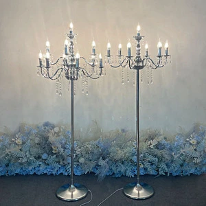 Tall Metal Glow Wedding Candle Holder Led Road Lights Stand Wedding Stage Backdrop Decoration Ornaments Wedding Decor Light