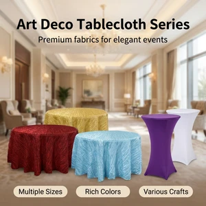 OEM ODM Custom Logo Round Rectangle Tablecloth Multiple Fabric Taffeta Metallic 3D Rose Embroidery Table Cover for Party Banquet