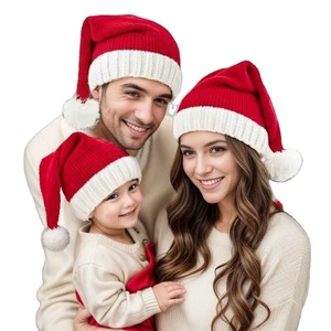 Christmas Hat Family Wearing Christmas Clothing Hat Women Holiday Adults & Kids Knit Hat Suppliers Manufacturers AY02