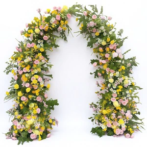 Wholesale Handmade Colorful Plastic Rose Artificial Flower Arch Halloween Modern Style Durable Environment-Friendly Factory