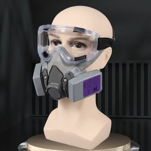 CE Certified Half Face Protection Industrial 6000 Series Half Facepiece With 7093C P100 Respirator Toxic And Goggles