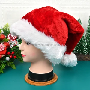 Christmas Santa Hat Velvet Material Customizable Colors High Quality Eco-Friendly Fast Delivery