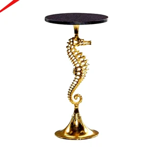 Modern Style Metal Antique Finishing Metal Sea Horse Design Centerpiece Cake Stand Table Decor