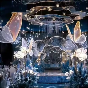 Wedding Props Layout Luminous butterfly wings Stage Decoration Suspended Ceiling Pendant Site Layout Decoration Wedding Route