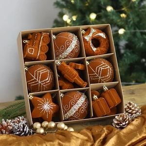 Christmas Balls Set 30 Pieces Flocking Christmas Balls Ornaments Hanging Tree Pendants Christmas Decoration Gifts