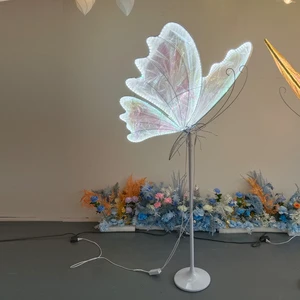 Hot Sale Wedding LED Luminous Butterfly Chandelier Acrylic Hotel Ceiling Wedding Hall Stage Decoration Light Chandelier