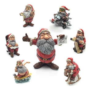 Christmas Gift Funny Santa Claus Statue Saint Nicholas Resin Ornament Nativity Figurine For Christmas Decoration Supplies