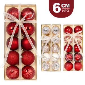 6cm Shatterproof Christmas Balls Set 10pcs Rose Gold Plastic Xmas Tree Baubles for Festive Holiday Home Party Decoration