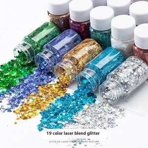 Ultra Shiny DIY Laser Nail Art Mixed Glitter Bulk Eye Colorful Glitter Fine Powder Sequins for Christmas Party Supplies
