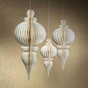 Umiss Eco-friendly Christmas Decoration Supplies Christmas Tree Lantern Paper Ball Ornaments Sets Crafts with Magnet for Home