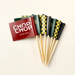 Custom Food Toothpick Flag Cocktail Cake Flag Toothpicks Sandwich Hamburger Burger Flags Stick With Logo