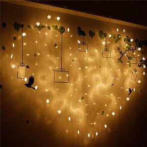 Heart-Shaped Curtain Lights Valentine's Day Gift Wedding Decoration String Lights Love Modeling Atmosphere Party Lights