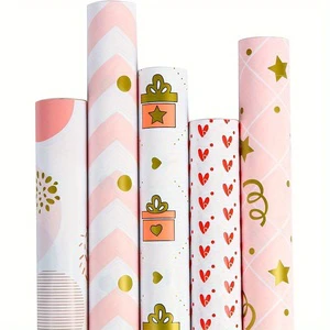 Pink Fantasy Themed Gift Wrapping Paper with Butterfly Accents for Birthday, Wedding, Valentine's Day - Recycled Paper Material