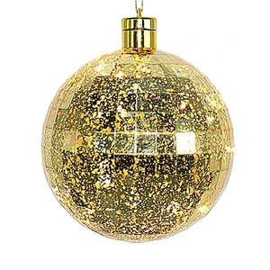 Factory PET Christmas Tree Gifts Transparent LED Ball Decoration Plastic Christmas Ball Lights Hanging Xmas Party Ornaments