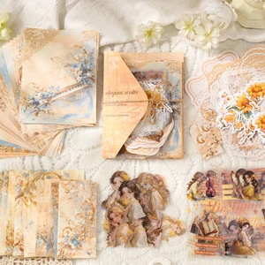 130 sheets per package elegant waltz series retro art manual account DIY decorative material paper