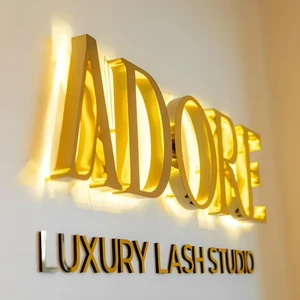 Light up Channel Letter Electronic Sign Custom Business Logo Outdoor Led Signage 3D Backlit Laser Cut Gold Sign for Business