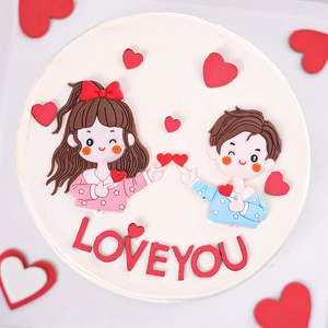 Hot Sale 2pcs/set Boy and Girl Cake Toppers, Suitable for Birthday Wedding Anniversary Party Cake Decoration