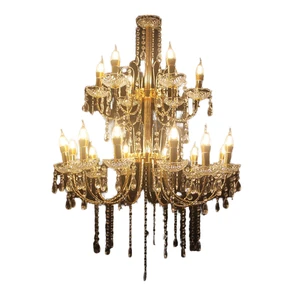 High Quality LED Crystal Candle Chandelier Waterproof Acrylic Wedding Props Supplies Gold Silver Stage Ceiling Pendant Clear for
