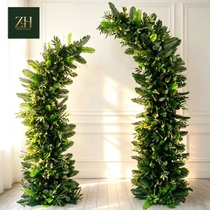 Minimalist Greenery Flower Arch Artificial Horn Arch Arrangement For Outdoor Wedding Ceremony Decor
