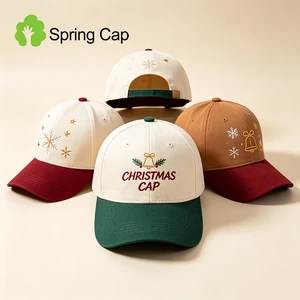 3001 Women Men 5 Panel A Frame K Frame Custom Merry Christmas Hat Two Tone Baseball Cap With Embroidery Logo
