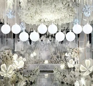 Set of 10 Balls White Wedding Lights Decor Led Chandeliers Pendant Lights for Wedding Party Decorations