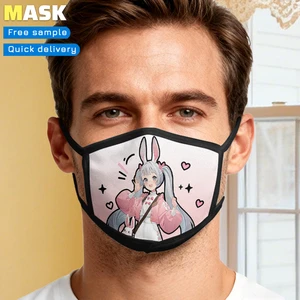 Cute Anime Mask Reusable Elastic Mask Custom Cartoon Patterns Face Mask For Men And Women