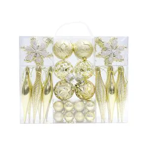 40 Pieces Xmas Ball Set Delicate Round Icicle Snowflake Christmas Tree Hanging Pendants Festival Party Christmas Balls