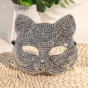 Wholesale Plastic Diamond Cat & Fox Head Animal Pattern Cosplay Halloween Birthday Wedding Party Dance Skull Clown Masks