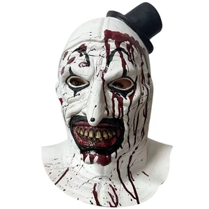 New Terrifier Art Clown Mask Halloween Costume Prop Soft Latex Rubber Full Head Horror Party Mask for Carnival