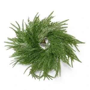 Premium Eco-Friendly Farmhouse Style Norfolk Pine Wreath Vintage Copper Bell Artificial Greenery Garland 10in Luxury Christmas