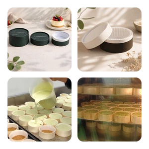 Custom -certified Sustainable Food Grade Baking Cake Dessert Recycled Materials UV Coating Luxury Cylinder Kraft Paper Tube